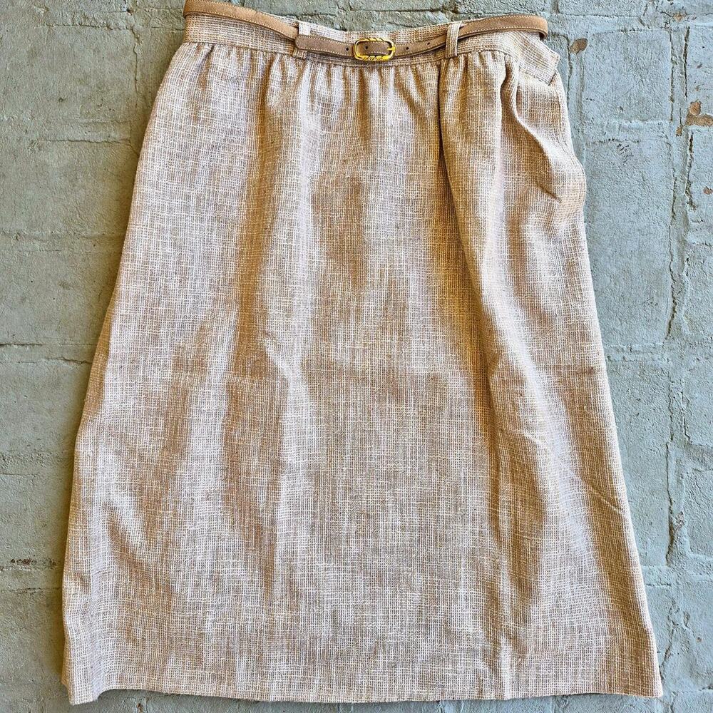 Vintage 70s weathervane belted tweed skirt